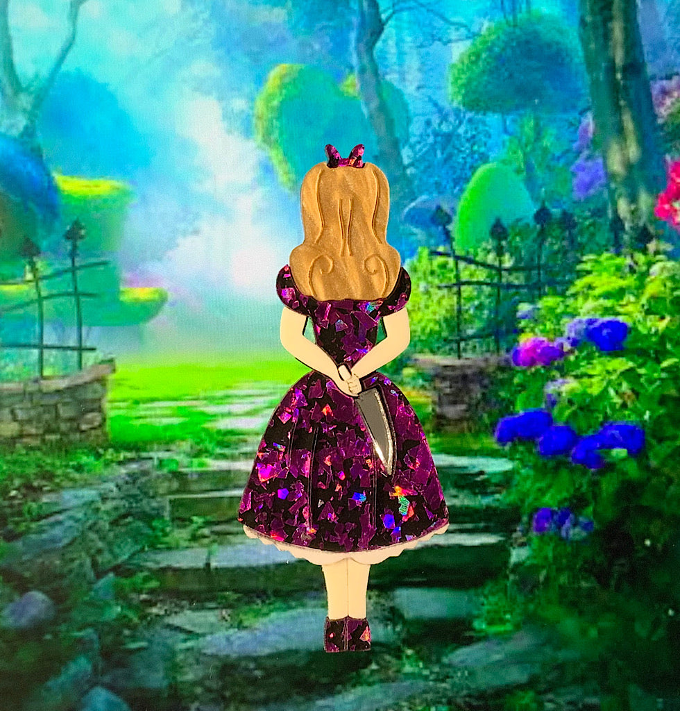 Purple & Black Stabby Alice Brooch