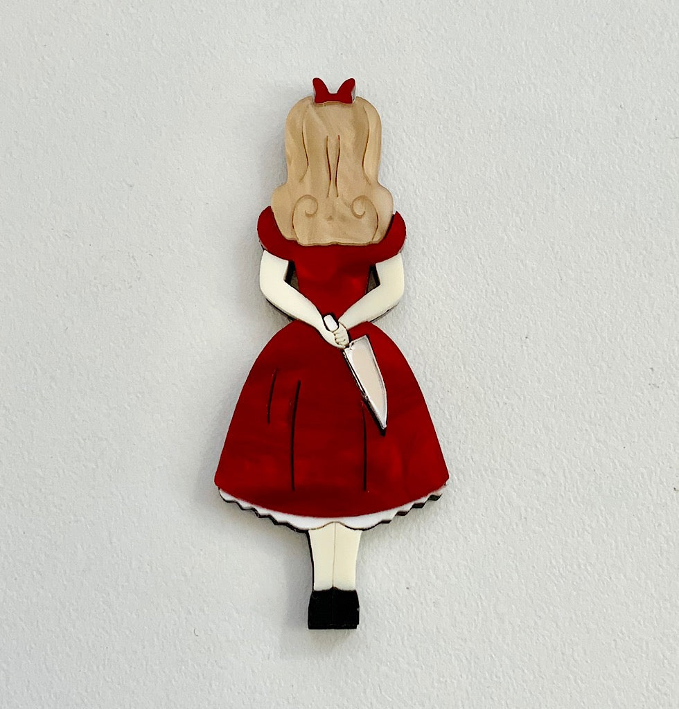 Ruby Red Stabby Alice Brooch