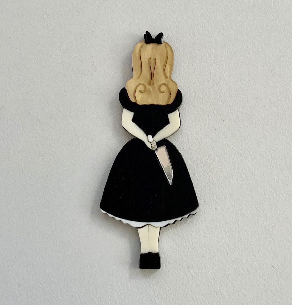 Black Stabby Alice Brooch
