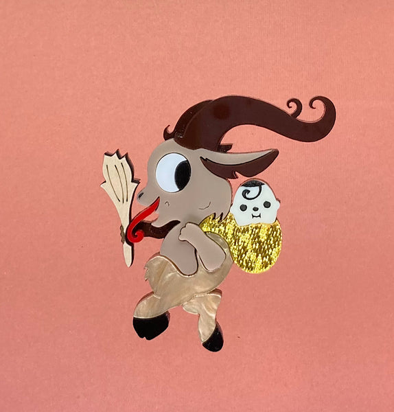 Christmas With The Krampus Brooch