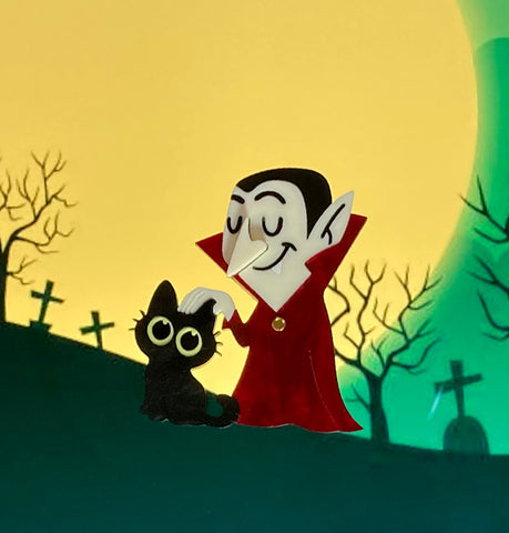 Drac & The Peeper Brooch