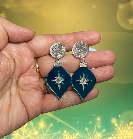 Turquoise & Silver Bauble Earrings