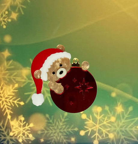 Bear-y Christmas Brooch