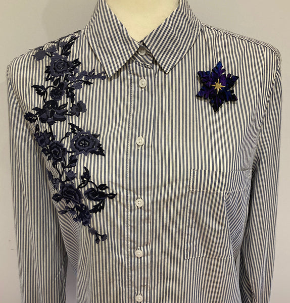 Blue & Purple Snowflake Swirl Brooch