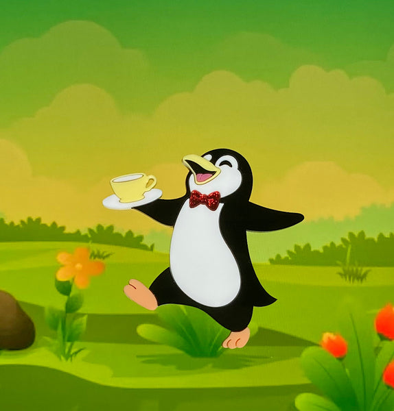 Penguin Tea Party Brooch