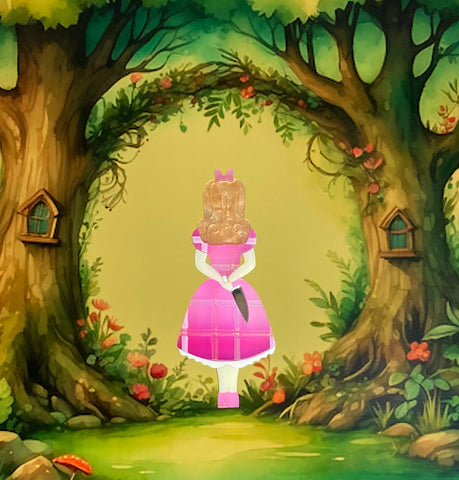 Stabby Alice - Pink Gingham Brooch