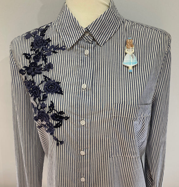 Stabby Alice - Blue Gingham Brooch