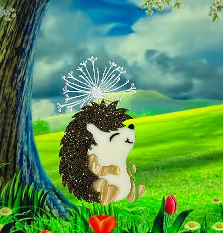 Make a Wish Hedgehog Brooch - V2