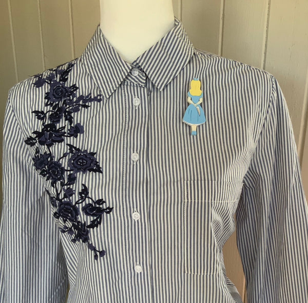 Classic Blue Stabby Alice Brooch