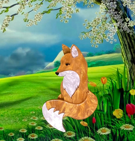 Fanciful Fox Brooch
