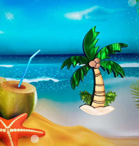 Coconut Tree Brooch