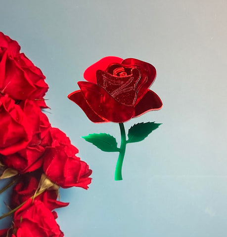 Red Rose Brooch